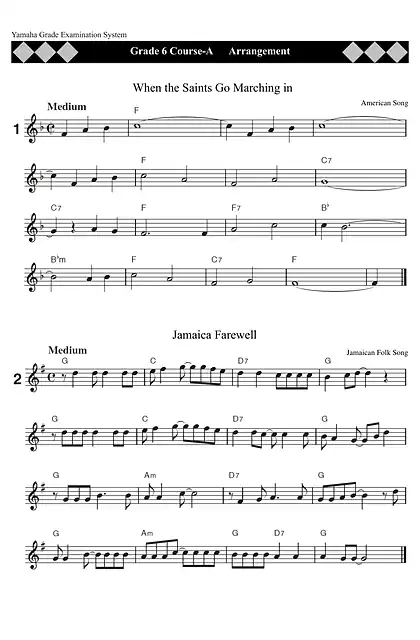 yamaha雅马哈Grade 6 Course-A Arrangement